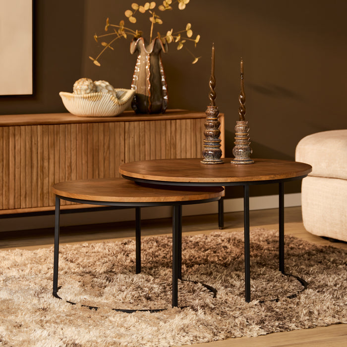 Salontafel set Madison Naturel Mangohout  70 cm
