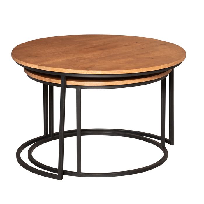 Salontafel set Madison Naturel Mangohout  70 cm