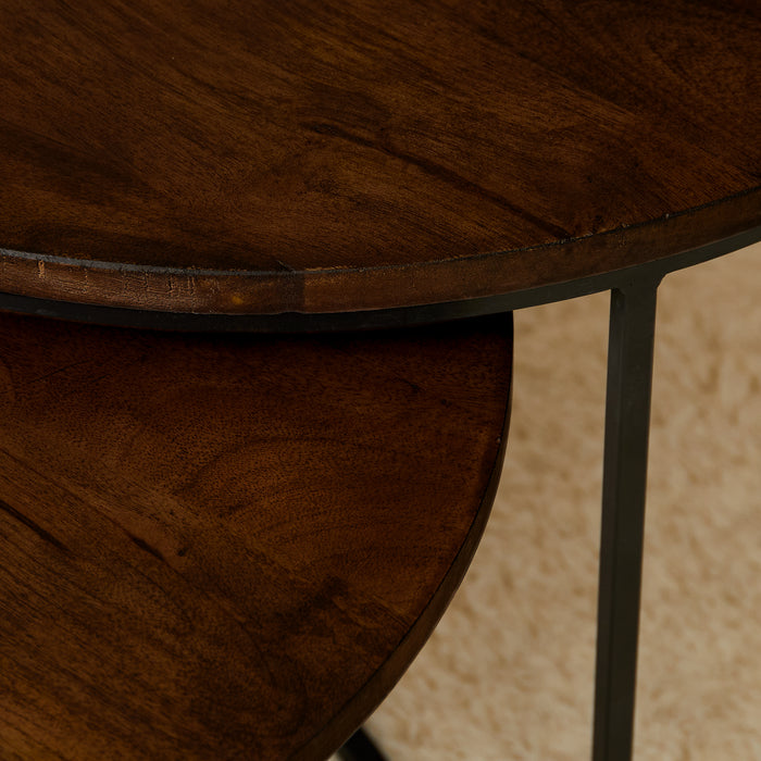 Salontafel set Madison Bruin Mangohout 70 cm