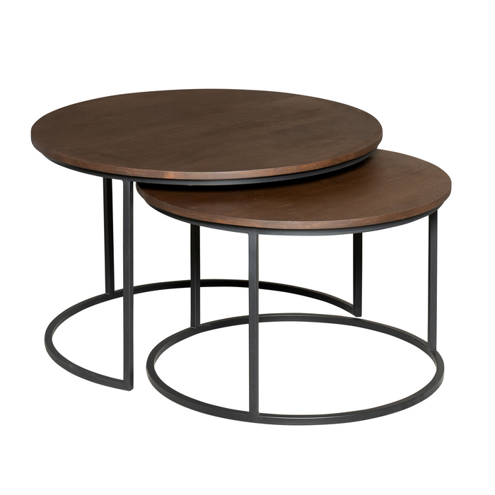 Salontafel set Madison Bruin Mangohout 70 cm