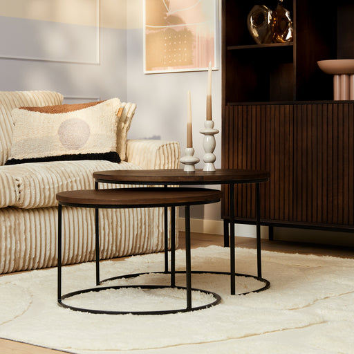 Salontafel set Madison Bruin Mangohout 70 cm