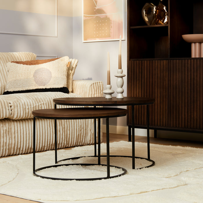 Salontafel set Madison Bruin Mangohout 70 cm