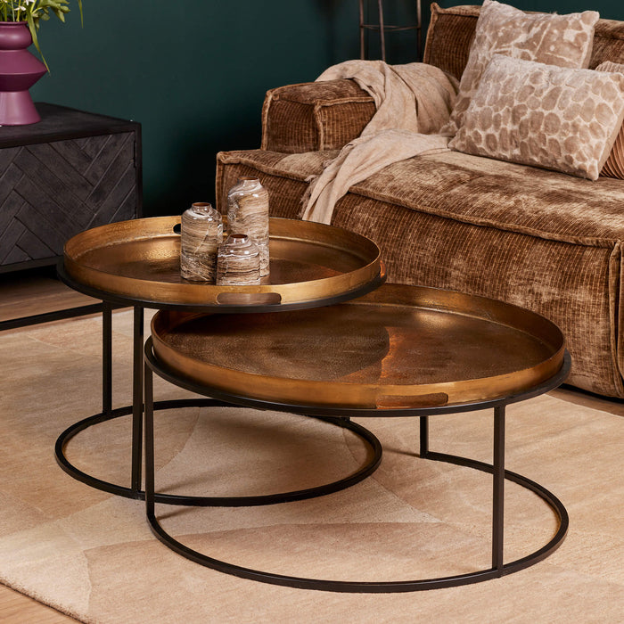 Salontafel set Puck Goud Aluminium 78 cm