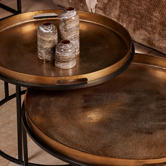 Salontafel set Puck Goud Aluminium 78 cm