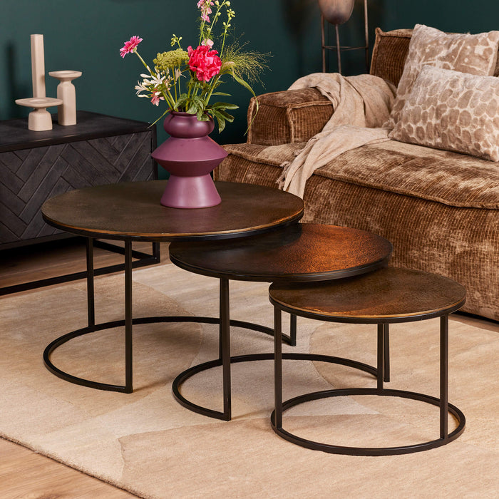 Salontafel set Xaro Goud/zwart Aluminium 75 cm