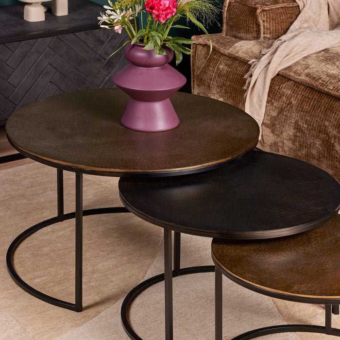 Salontafel set Xaro Goud/zwart Aluminium 75 cm