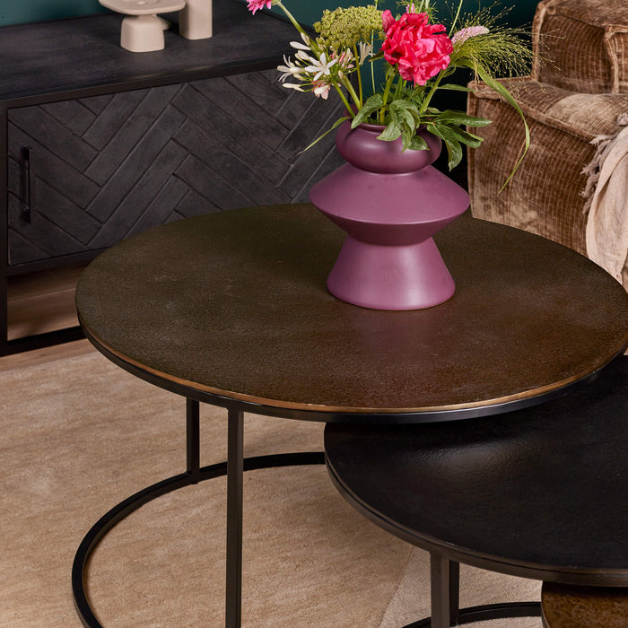 Salontafel set Xaro Goud/zwart Aluminium 75 cm