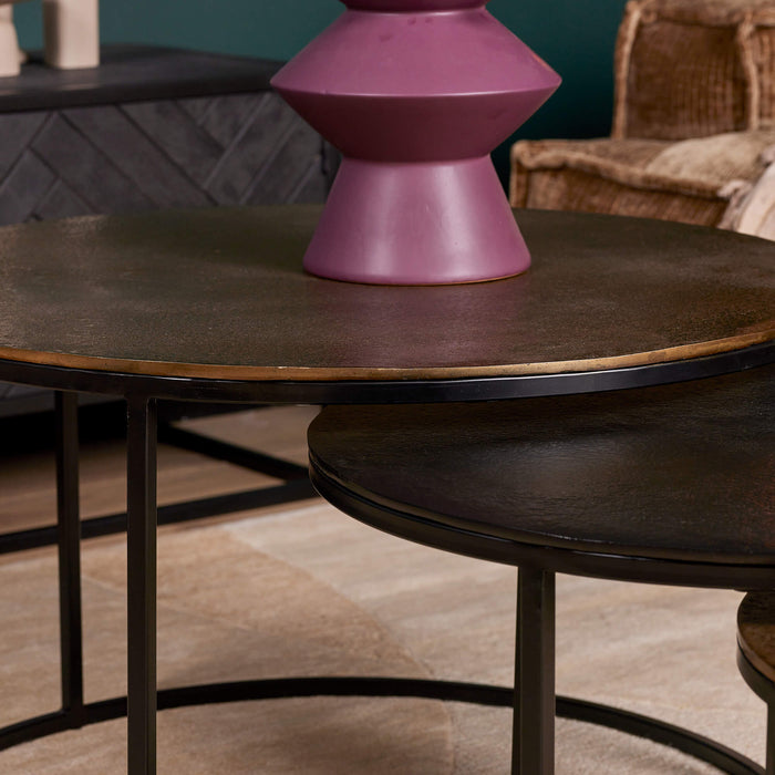 Salontafel set Xaro Goud/zwart Aluminium 75 cm