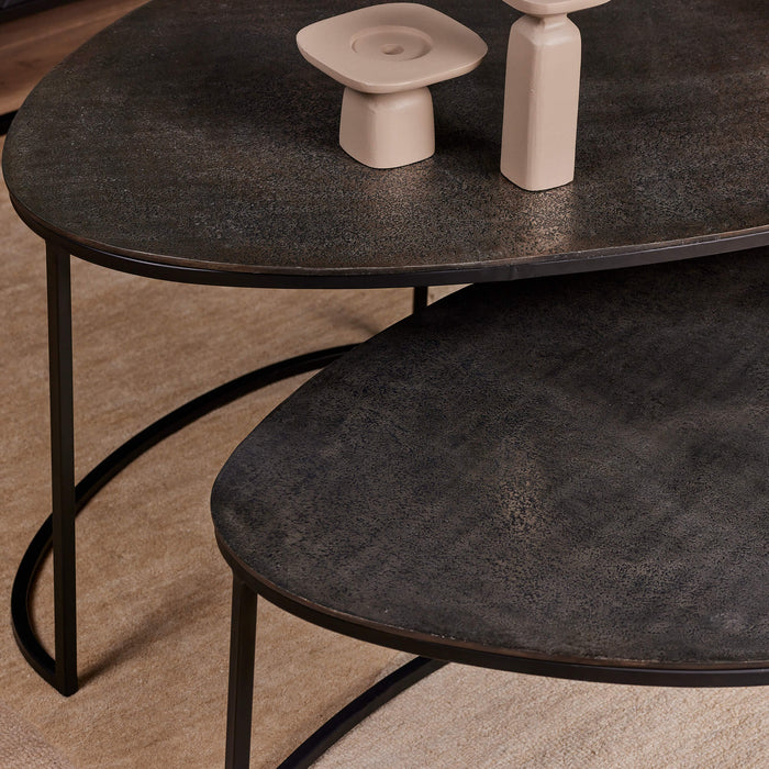 Salontafel set Lana Zwart Aluminium 65 cm