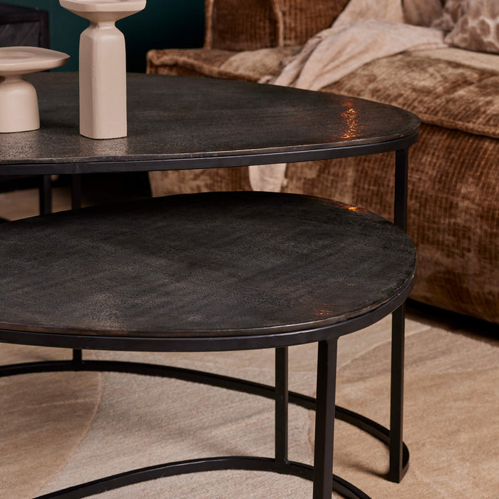 Salontafel set Lana Zwart Aluminium 65 cm