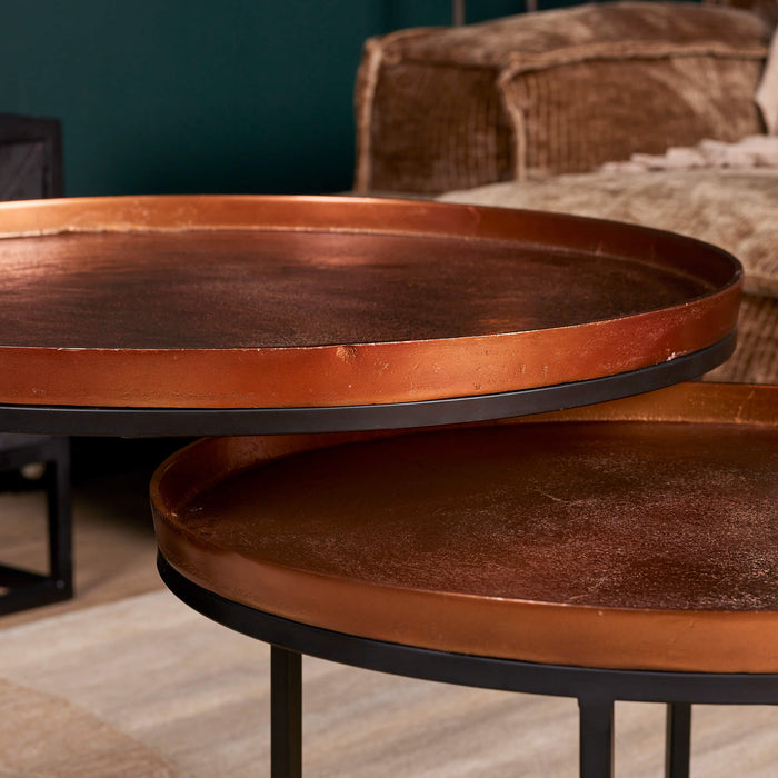 Salontafel set Clive Koper Aluminium 70 cm