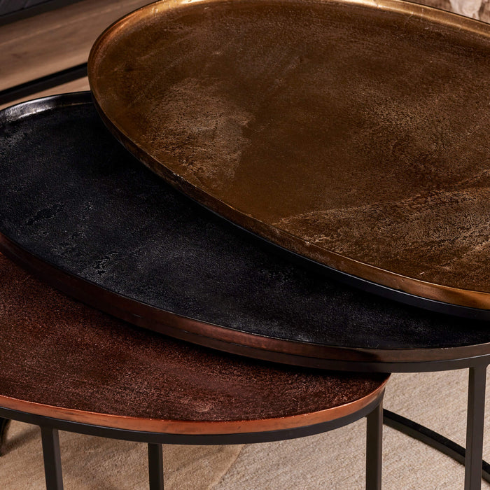 Salontafel set Raley Brons/zwart Aluminium 100 cm