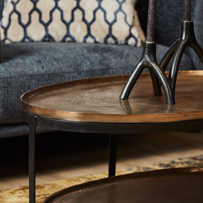 Ovale salontafel Kate Goud Aluminium 100 cm