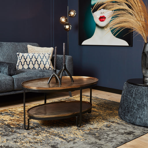 Ovale salontafel Kate Goud Aluminium 100 cm