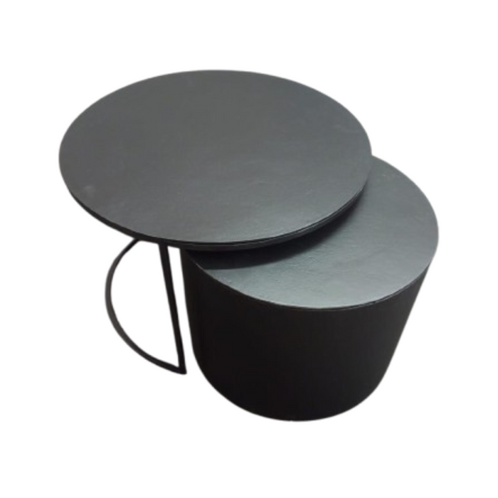 Ronde salontafel set Luna Zwart Aluminium 76 cm