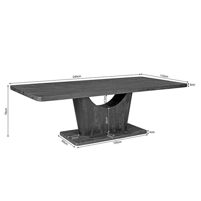 Eettafel Voco Bruin Mangohout 240 cm