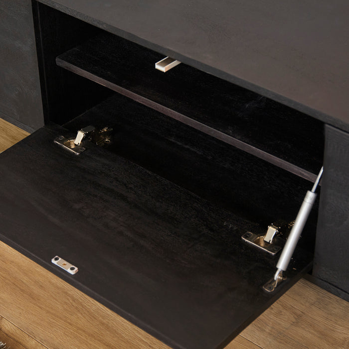 Zwevend tv meubel Vison Zwart Mangohout 200 cm