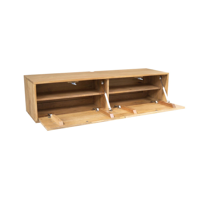 Zwevend tv meubel Vision Licht Mangohout 120 cm