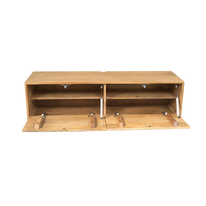 Zwevend tv meubel Vision Licht Mangohout 120 cm