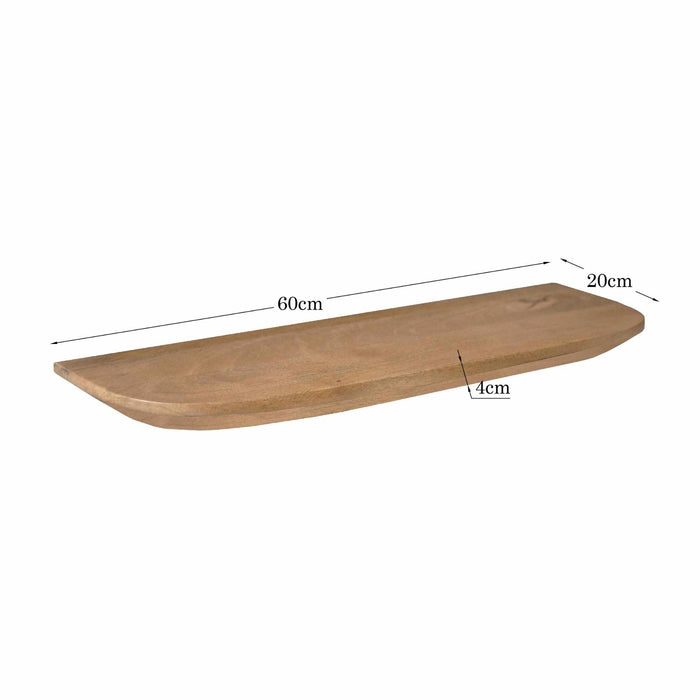 Wandplank Gusta Set van 3 Naturel Mangohout 60 cm
