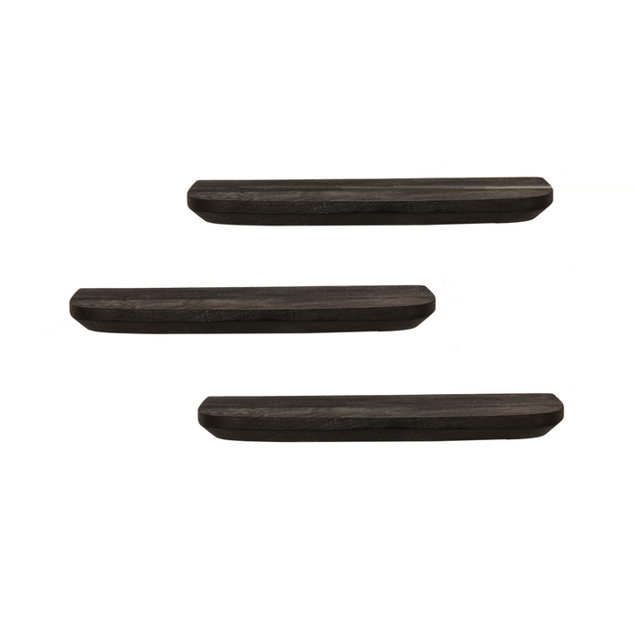 Wandplank Gusta Zwart Mangohout Set van 3