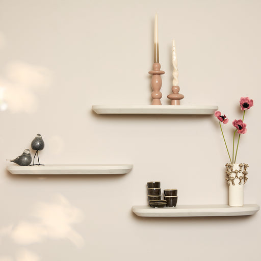 Wandplank Gusta Zand Mangohout Set van 3