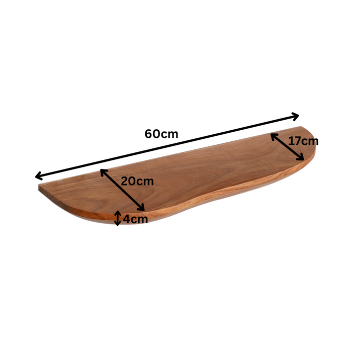 Wandplank set Live Edge Naturel Mangohout 60 cm