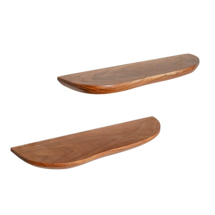 Wandplank set Live Edge Naturel Mangohout 60 cm