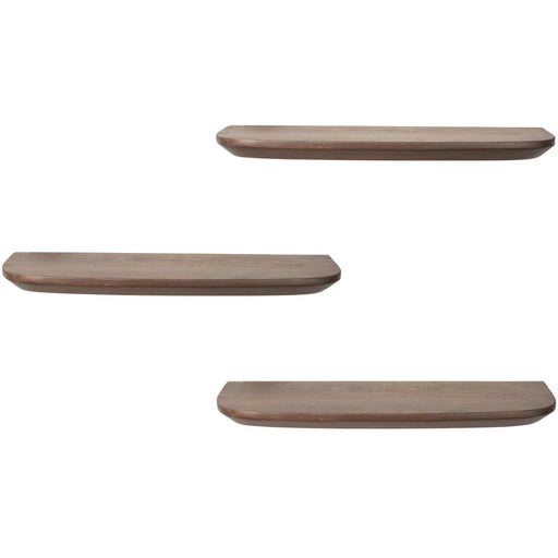 Wandplank Gusta Bruin Mangohout Set van 3