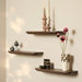Wandplank Gusta Bruin Mangohout Set van 3