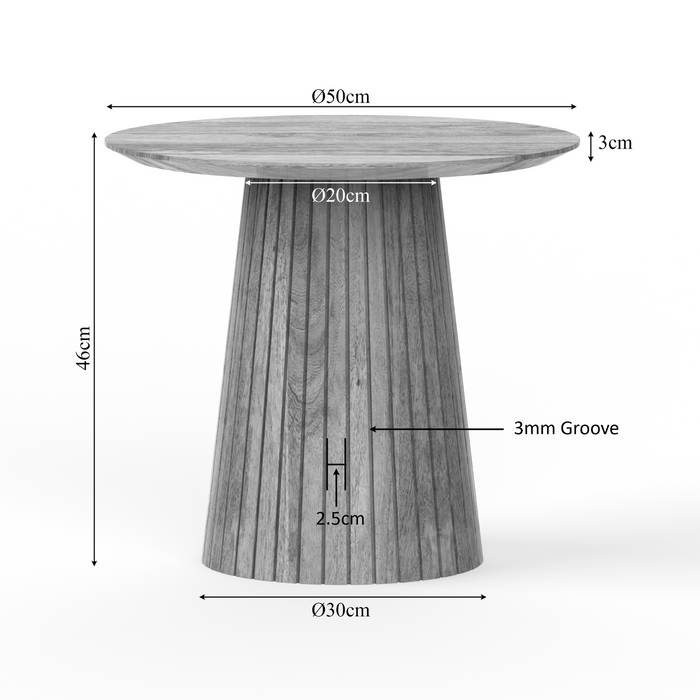 Salontafel Solana Taupe Mangohout 50 cm