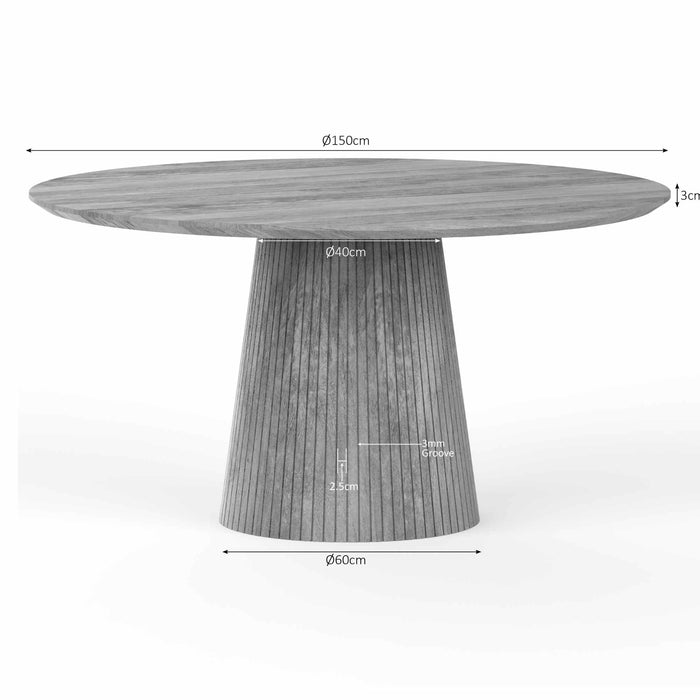 Ronde eettafel Solana Taupe Mangohout 150 cm