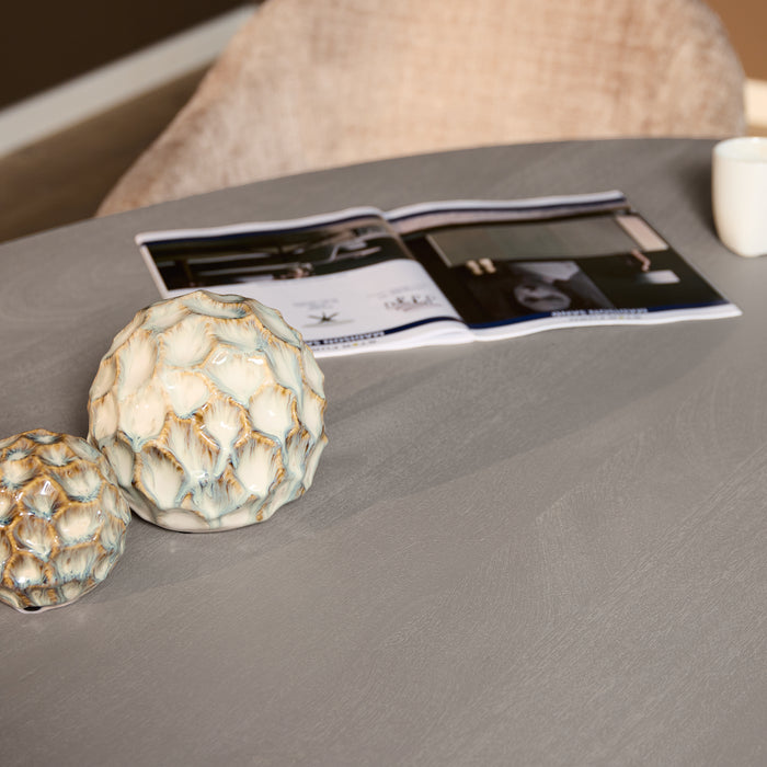 Ovale eettafel Solana Taupe Mangohout 210 cm