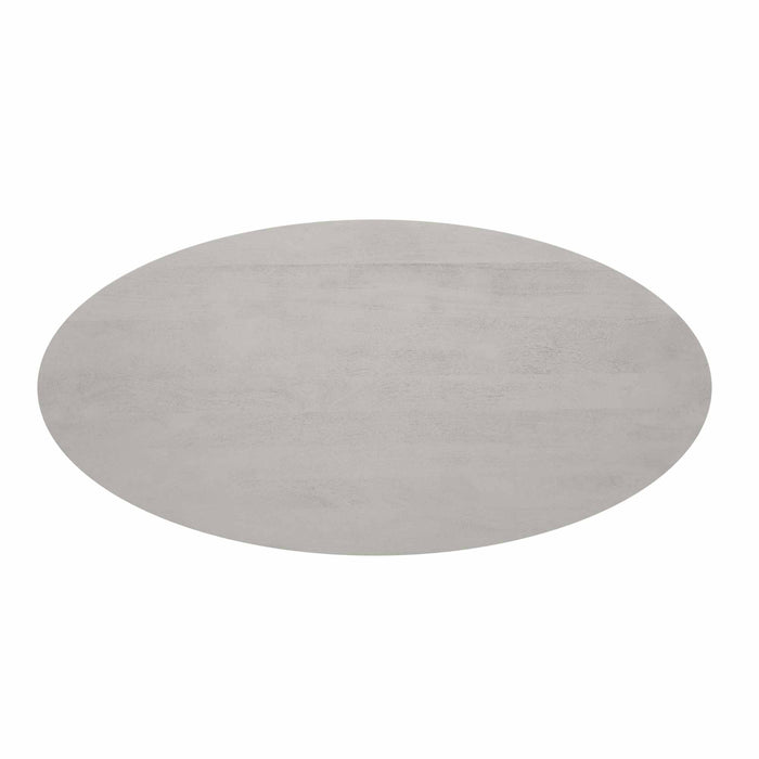 Ovale eettafel Solana Taupe Mangohout 210 cm