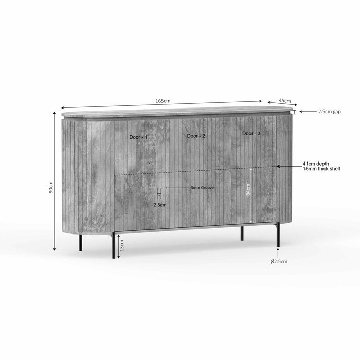 Dressoir Solana Taupe Mangohout 165 cm