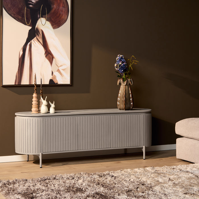 Tv meubel Solana Taupe Mangohout 165 cm
