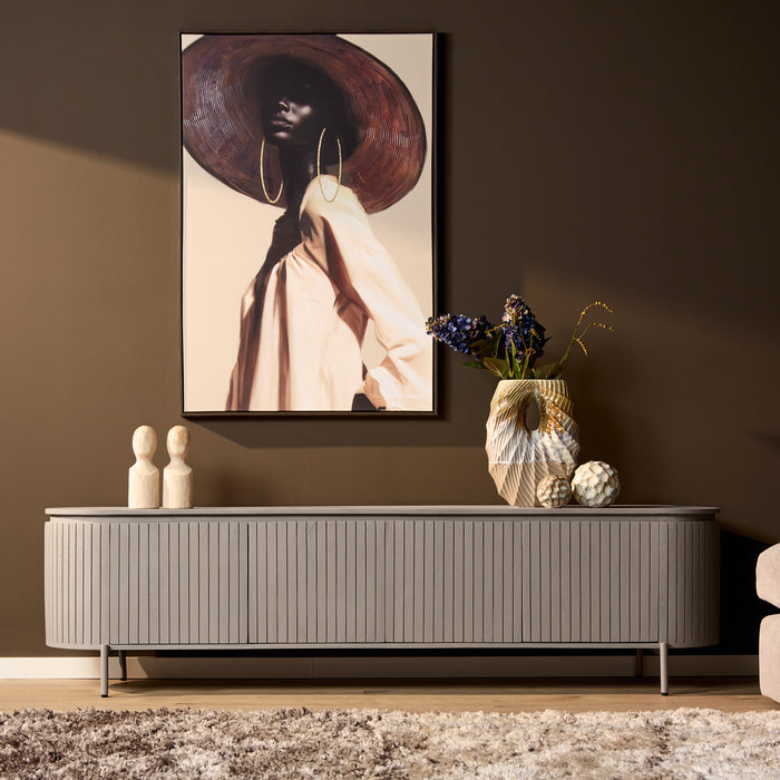 Tv meubel Solana Taupe Mangohout 210 cm