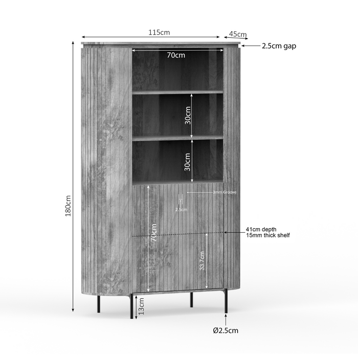 Wandkast Solana Taupe Mangohout 115 cm