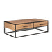 Rechthoekige salontafel Dakota met lades Naturel Mangohout 130 cm