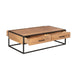 Rechthoekige salontafel Dakota met lades Naturel Mangohout 130 cm