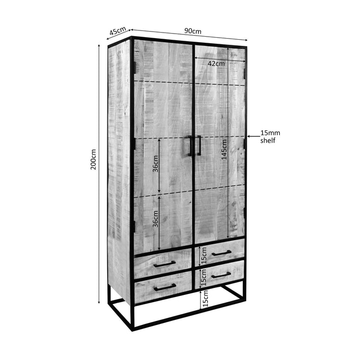 Kabinet Dakota Naturel Mangohout 90 cm