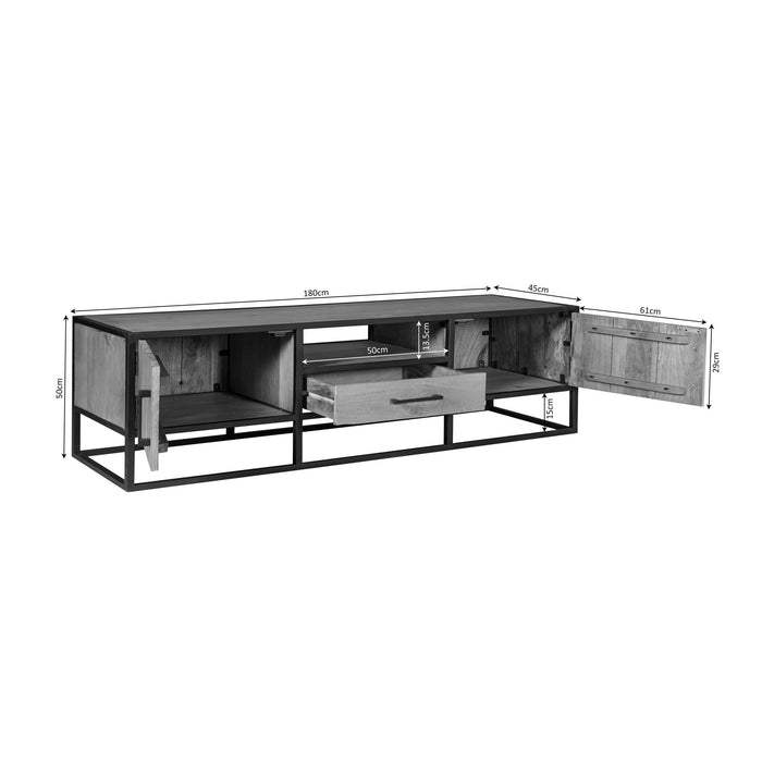 Tv meubel Dakota Naturel Mangohout 180 cm