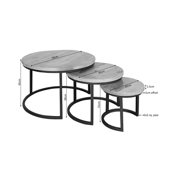 Salontafel set Dakota Naturel Mangohout 70 cm
