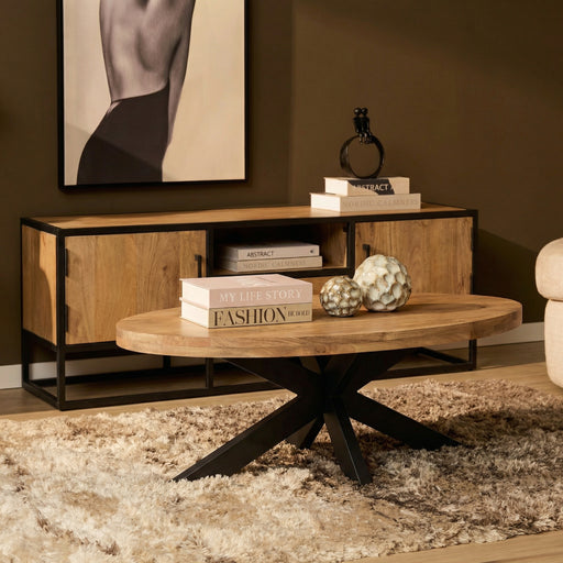 Ovale salontafel Dakota  Naturel Mangohout 130 cm