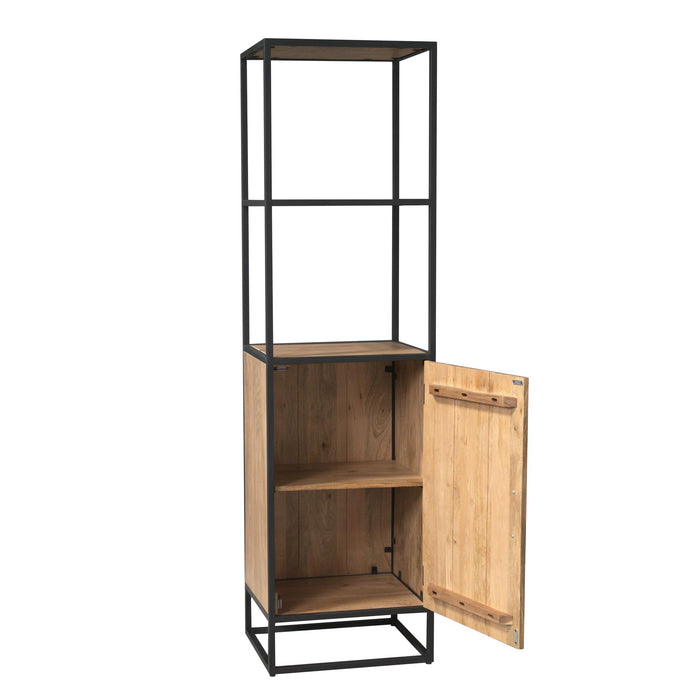 Boekenkast Dakota met deur Naturel Mangohout 55 cm