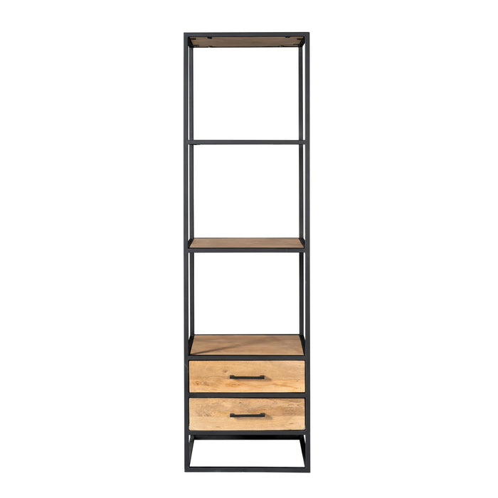 Boekenkast Dakota met lades Naturel Mangohout 55 cm