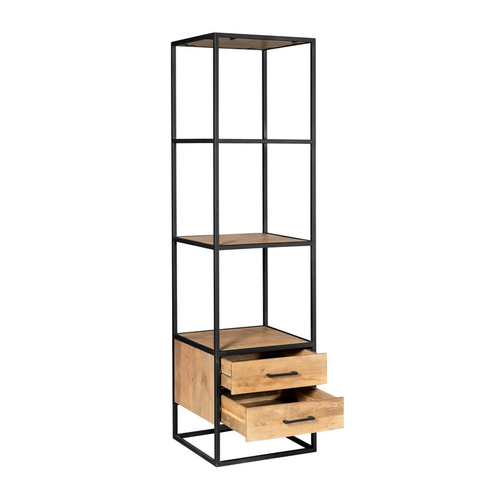 Boekenkast Dakota met lades Naturel Mangohout 55 cm