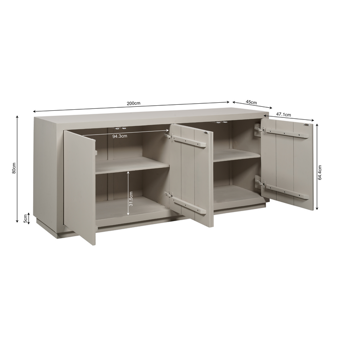 Dressoir Brussel  Zand  Mangohout 200 cm