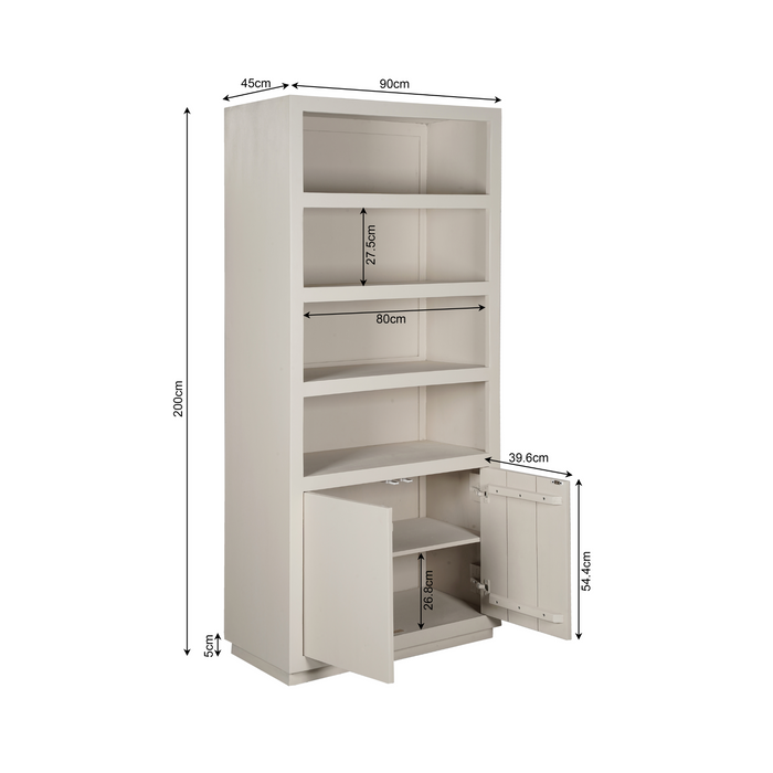 Boekenkast Brussel Zand  Mangohout 90 cm