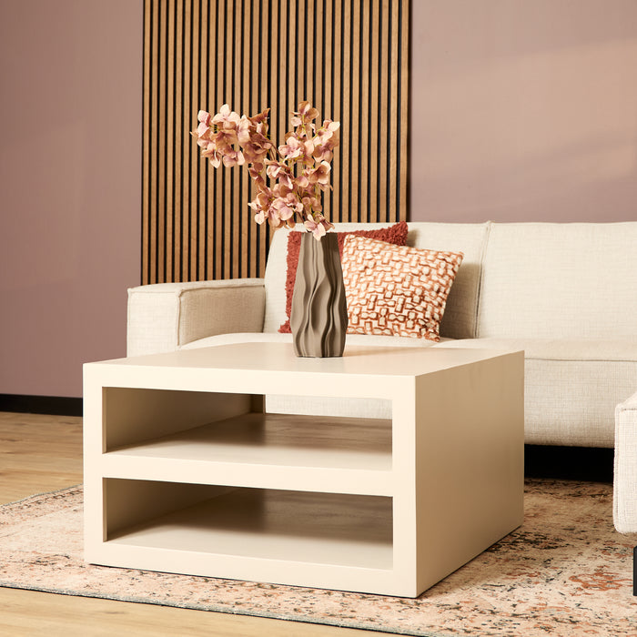 Vierkante salontafel Brussel Zand Mangohout 80 cm